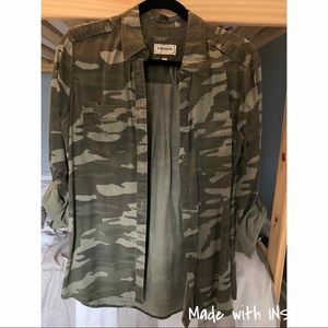 Express Camo Cargo Button Down Top